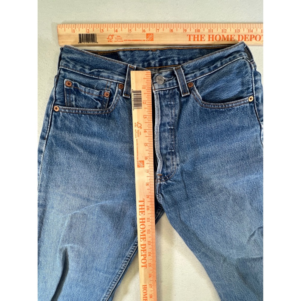 Vintage Levis 501 Women High Rise Straight Leg Blue Denim Jeans W28 L30 Mexico - Picture 9 of 9